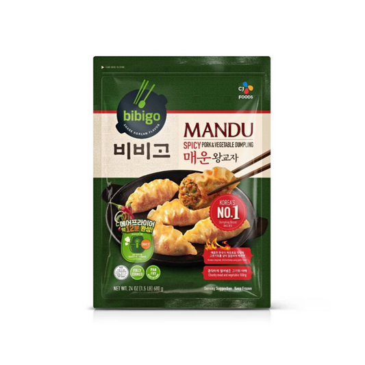❄️ Bibigo Spicy Pork & Vegetable Dumpling 비비고 매운 왕교자 돼지만두 680g